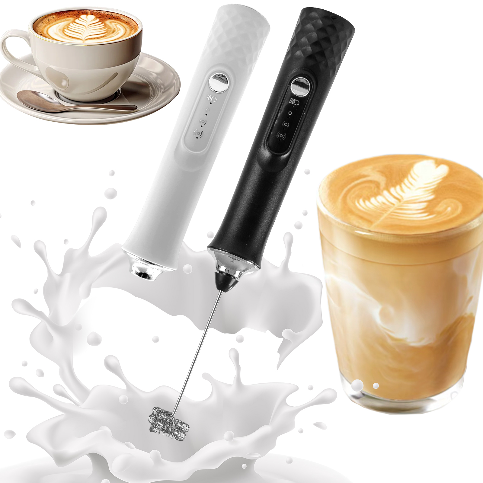 Kitchen Electronics Gadgets - Powerful Electric Milk Frother, Handheld Whisk