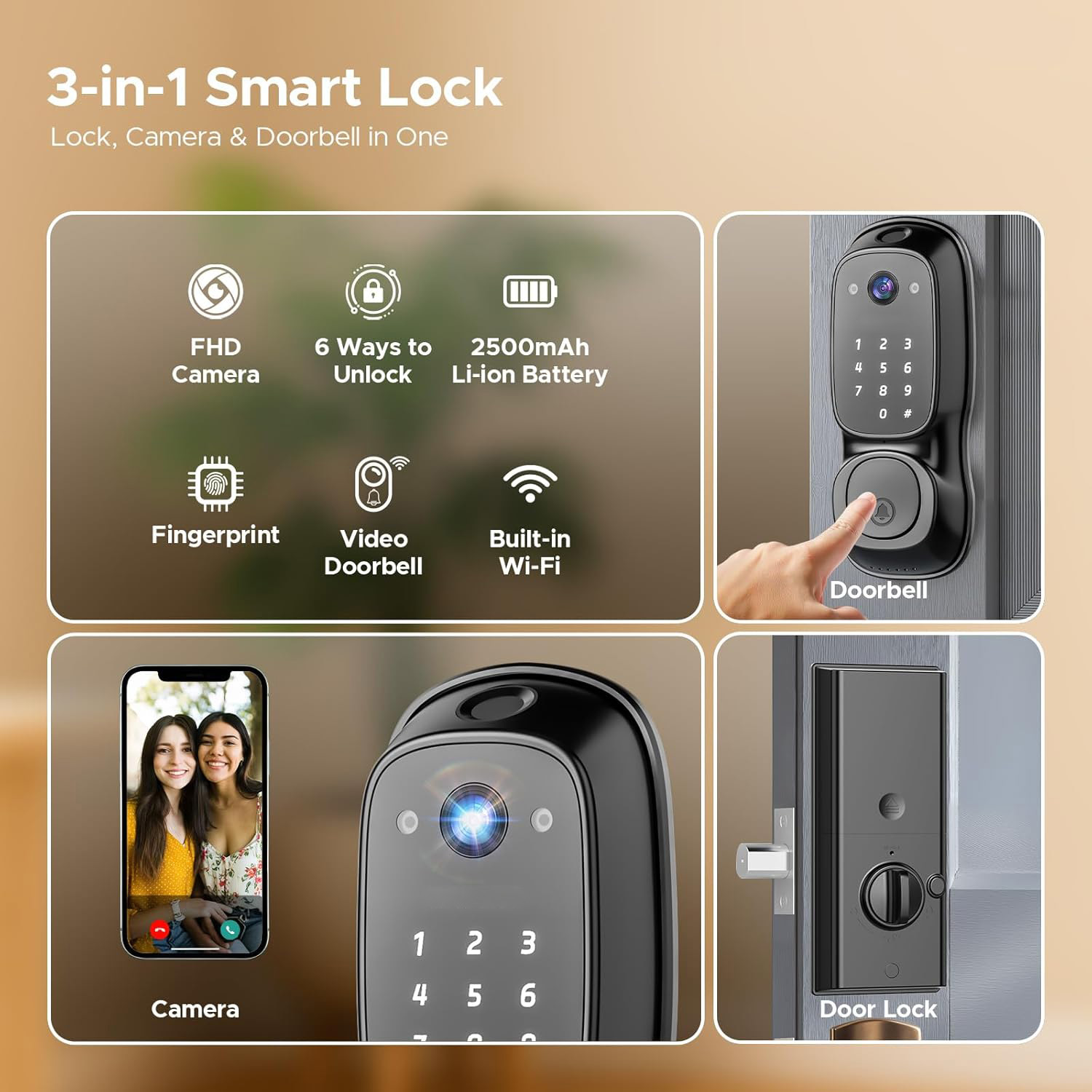 Tuya Wifi Smart Door Lock ‎Cam - Electronics & Tech Gadgets review and price