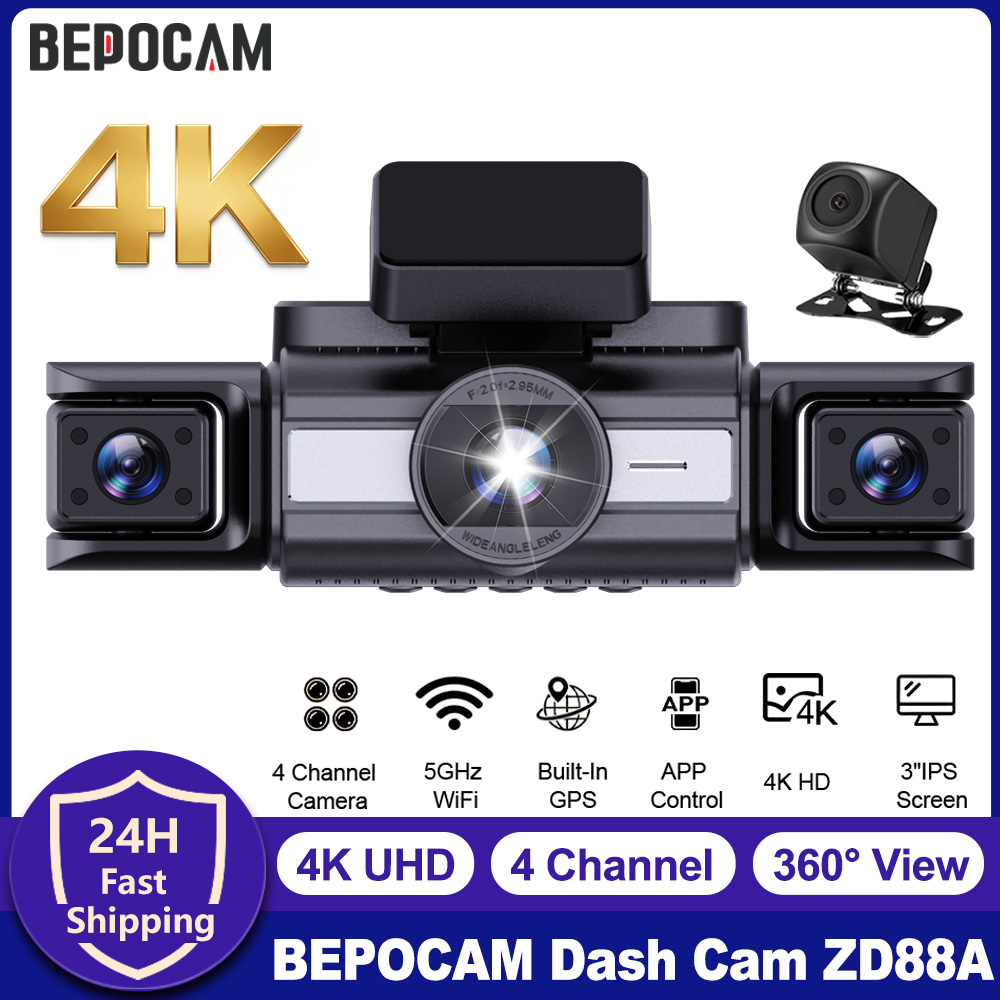 BEPOCAM 4 Channel Dash Cam 4K  - Panoramic Dash Cam 360 review and price