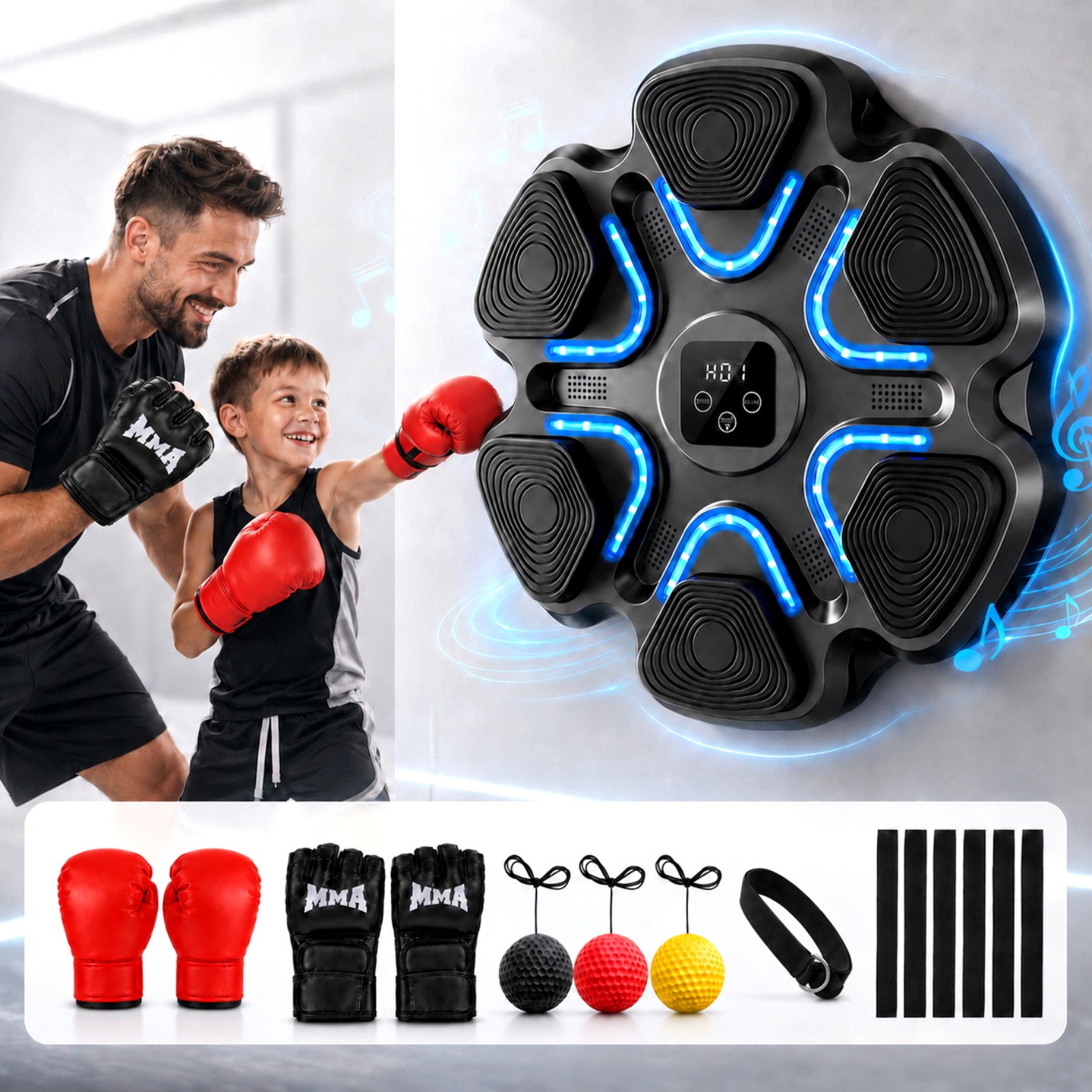 Music Boxing Machine Kids Adul - Led Gloves Music review and price
