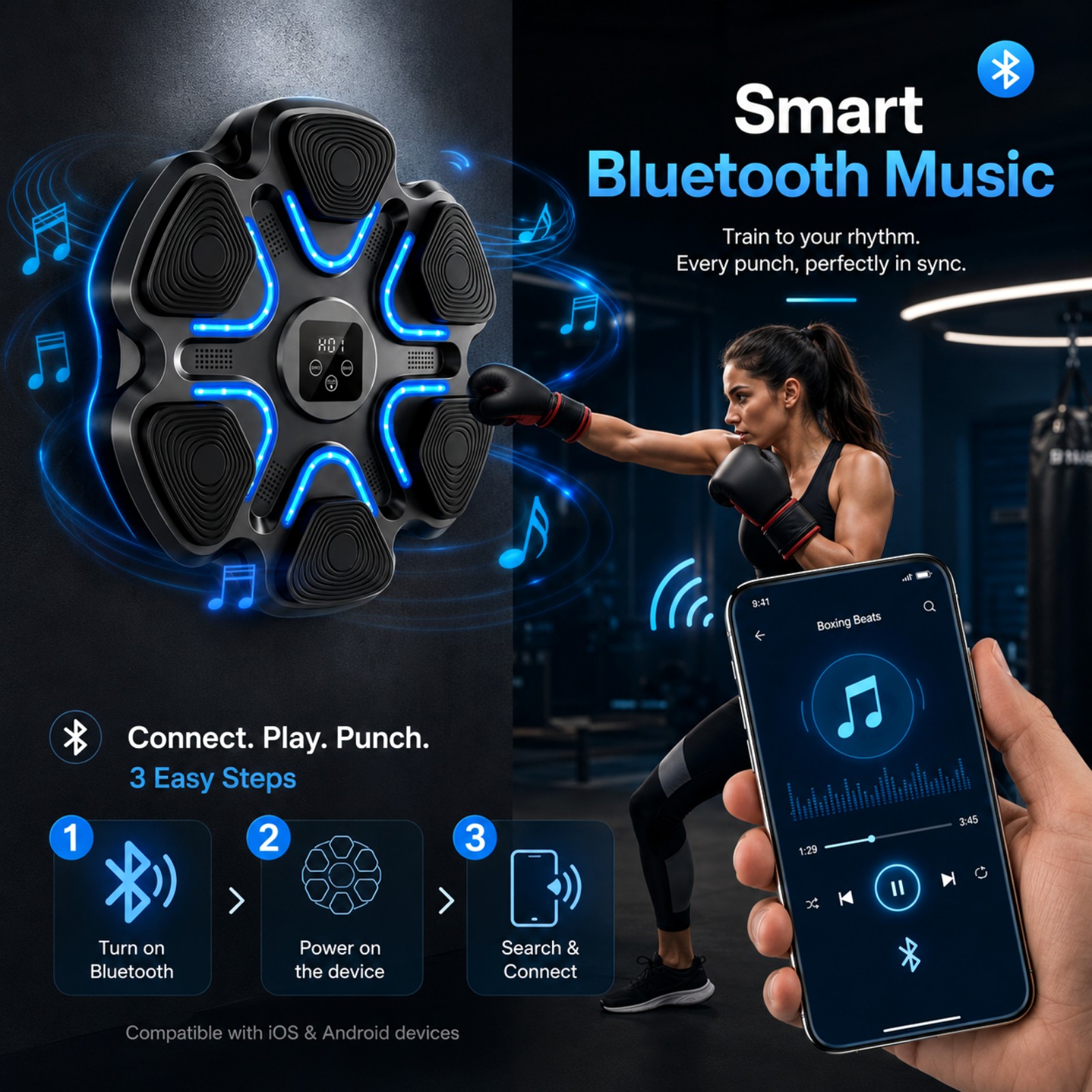 Music Boxing Machine Kids Adul - Led Gloves Music review and price