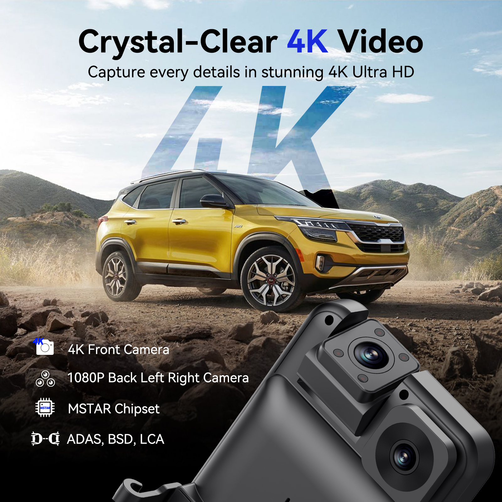 ADINKAM 11 Inch IPS 4-Channel  - Panoramic Dash Cam 360 review and price