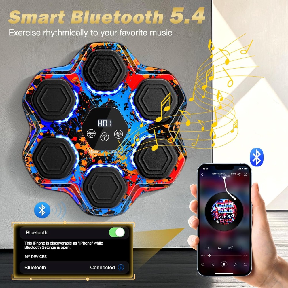Smart Bluetooth Boxing Machine - Led Gloves Music review and price