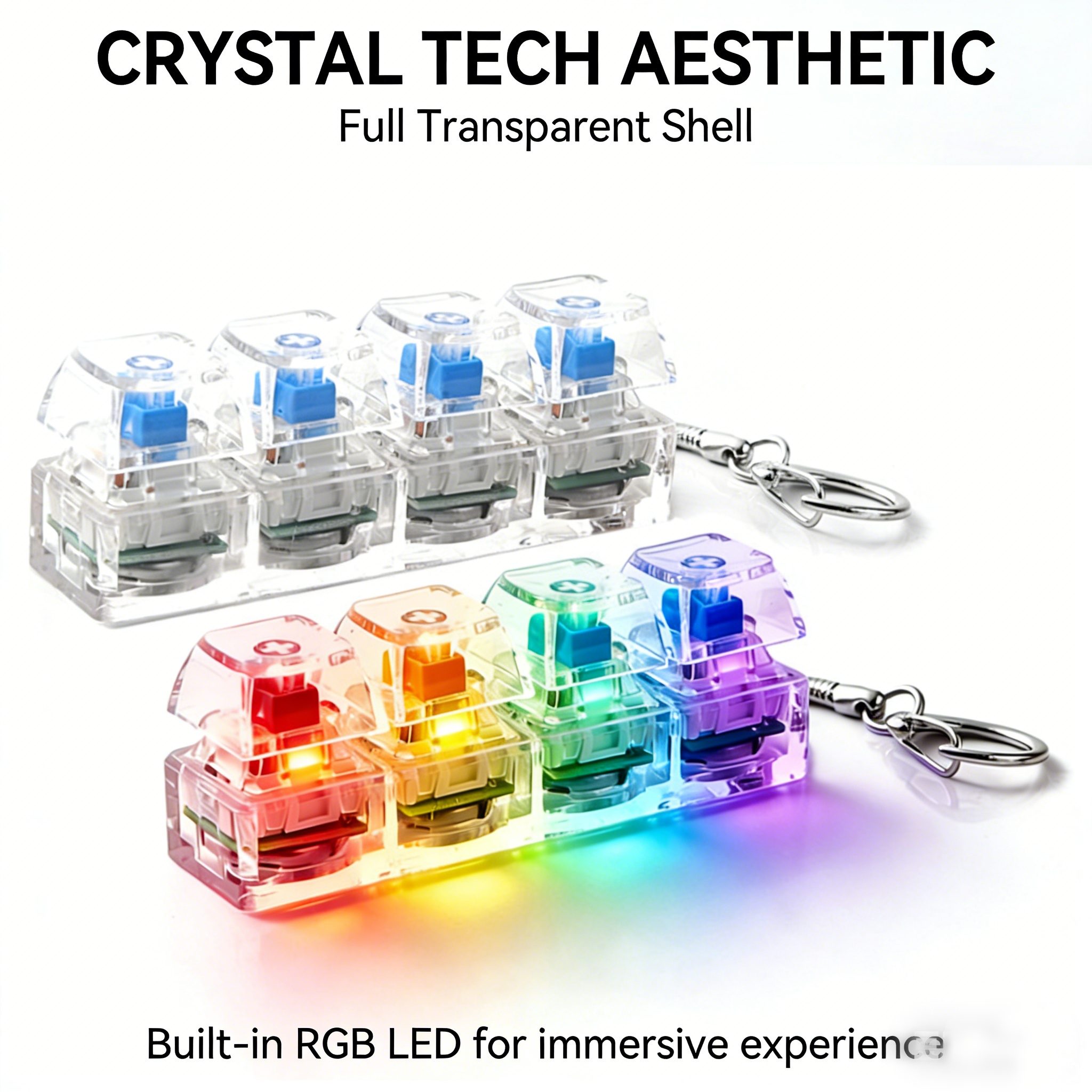 Transparent RGB Clicker Keycha - Electronics Gadgets Sale review and price
