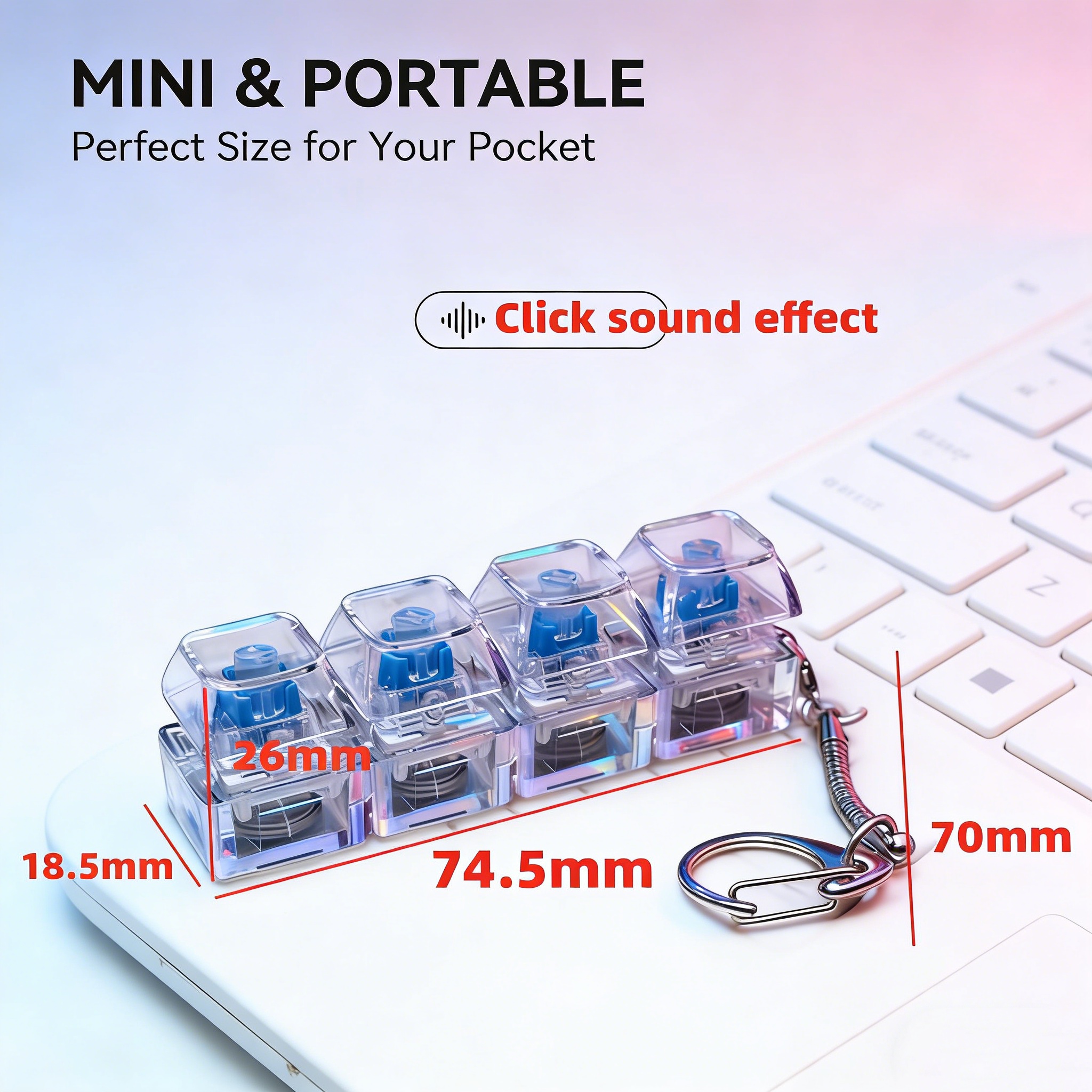 Transparent RGB Clicker Keycha - Electronics Gadgets Sale review and price